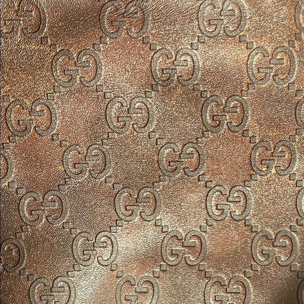 Gucci Monogram Brown leather hobo bag (authentic) - Picture 6 of 16